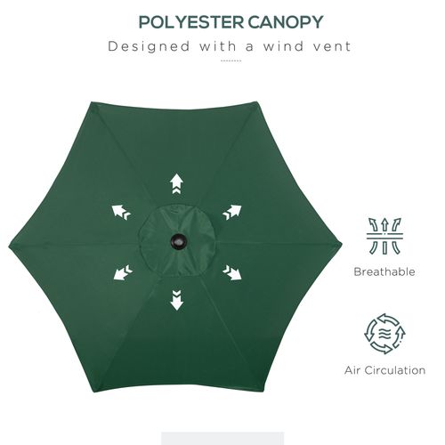 1.96m Parasol Patio Umbrella, Green