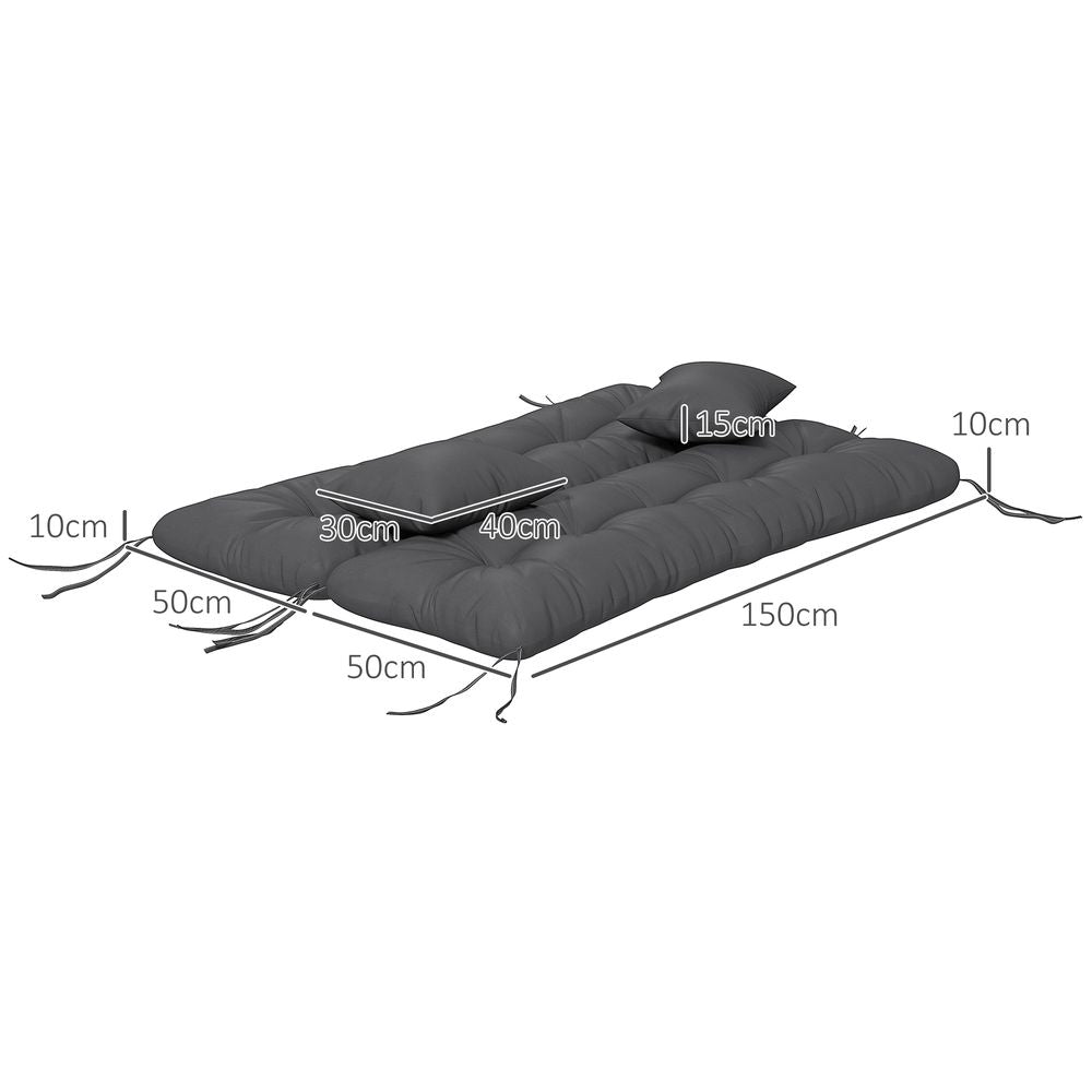 Premium Outdoor Cushion Set - 4 Pieces - Charcoal Grey - High Quality - Water Resistant - Easy to Clean