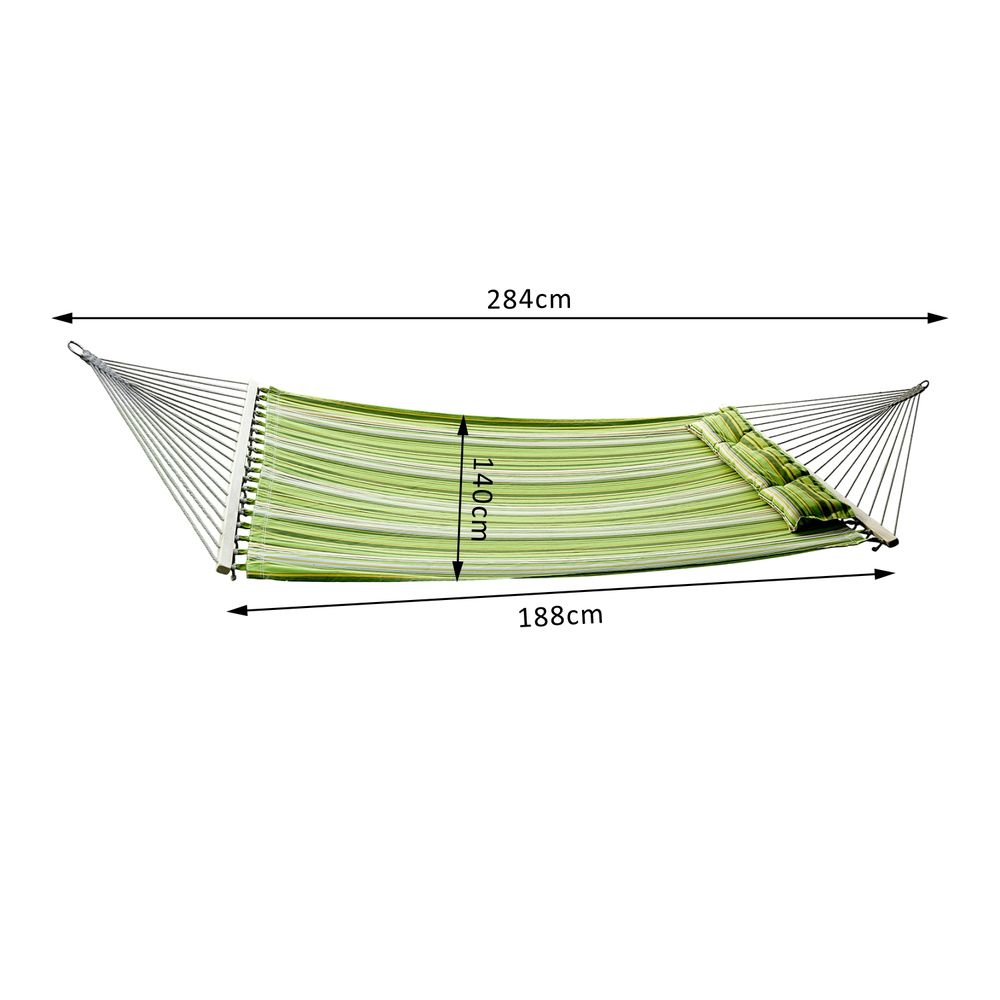 Outdoor Double Hammock Swing Bed - Premium Cotton with Pillow