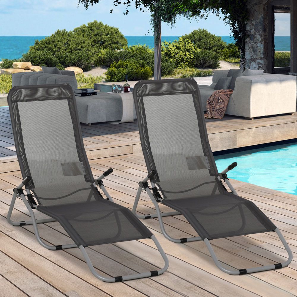 Set of 2 Outdoor Patio Chaise Recliner