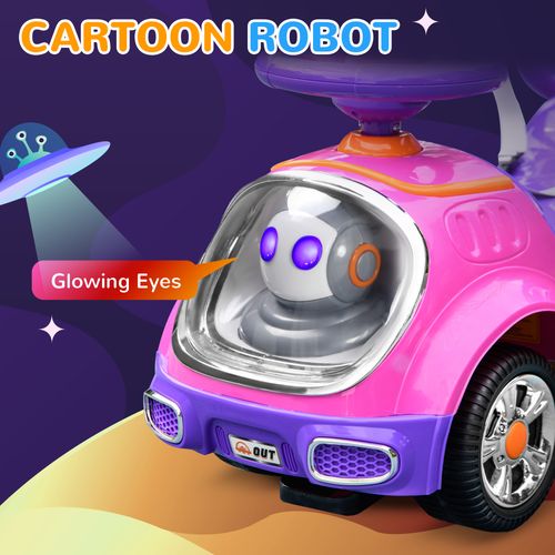 AIYAPLAY 3 in 1 Ride on Push Car, Cartoon Robot Foot to Floor Slider