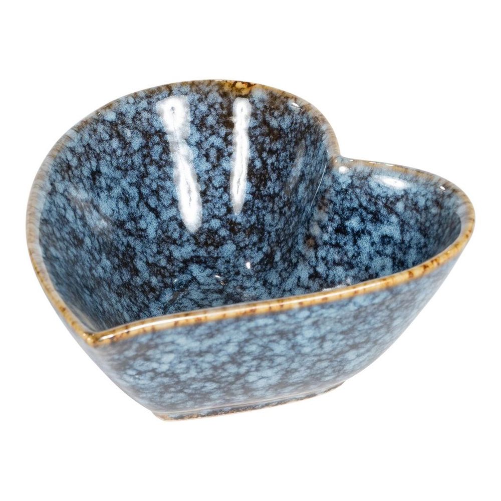 Synergy Ceramic Heart Shaped Trinket Dish - Quality Blue Glazed Finish - Perfect Gift - SKU: SY0036