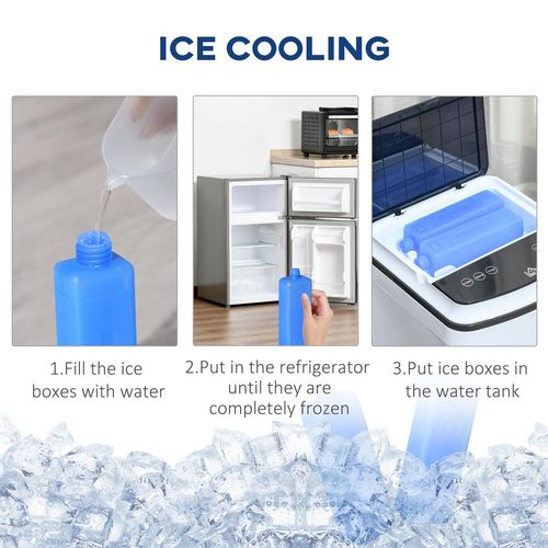 HOMCOM 3-in-1 Portable Air Cooler with 4L Water Tank 7.5H Timer, Remote White