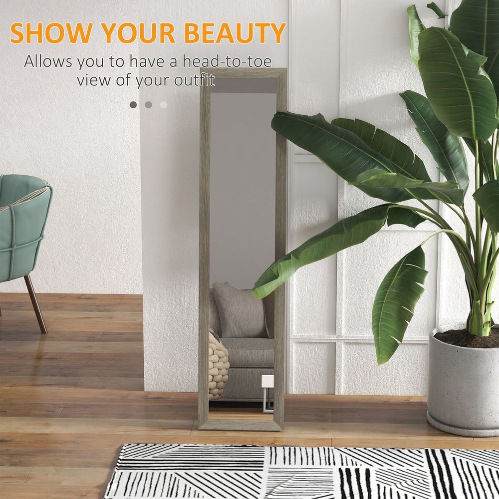 High-Quality HOMCOM Full Length Farmhouse Mirror - Hanging and Freestanding