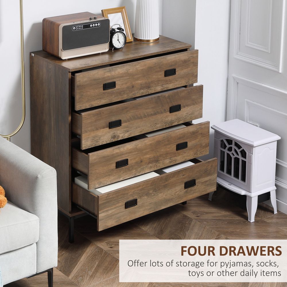 Chest of Drawers, 4 Drawer Unit Dresser Storage Chest Bedroom Living Room