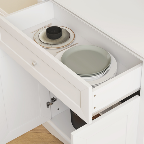 HOMCOM Kitchen Cupboard Storage Cabinet with Drawer, Doors and Shelves, White