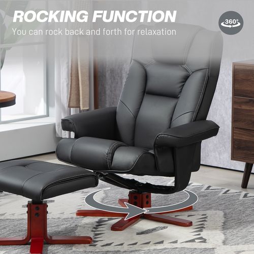 HOMCOM Reclining Armchair with Footstool and Adjustable Backrest