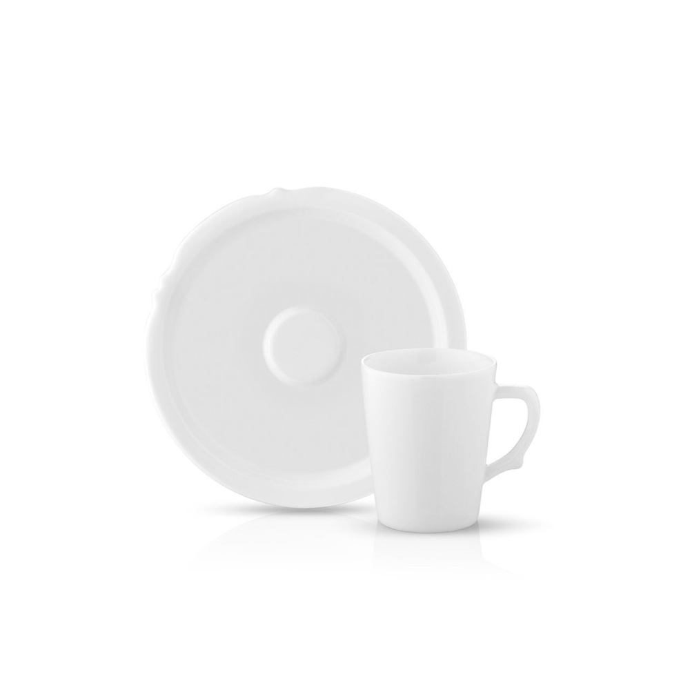 Eser-i Istanbul Coffee Cup and Saucer - White - 90 cc
