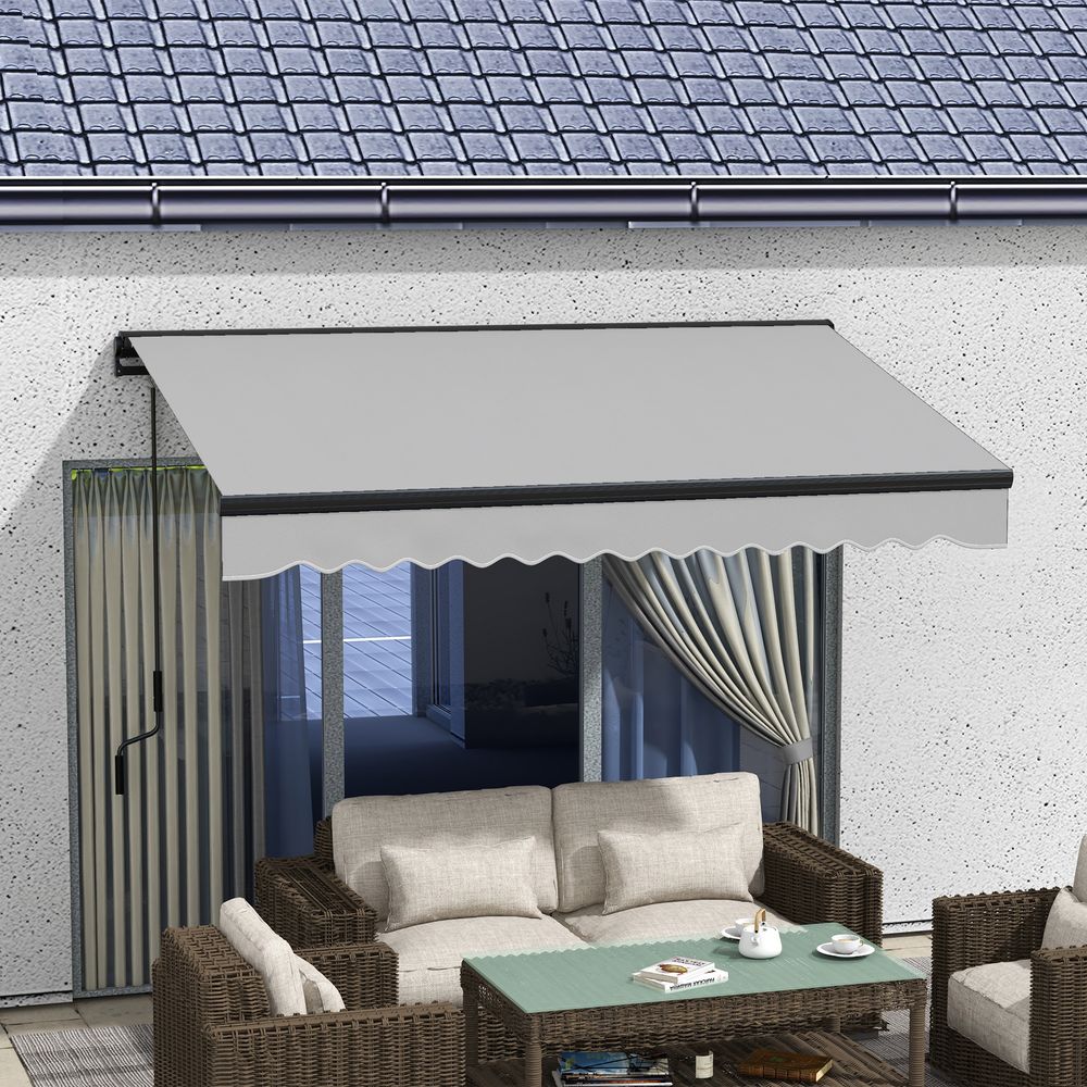 Outsunny 3x2m Electric Retractable Awning- Aluminium Frame. Remote Control. UV Protection. Adjustable Canopy. High Quality.