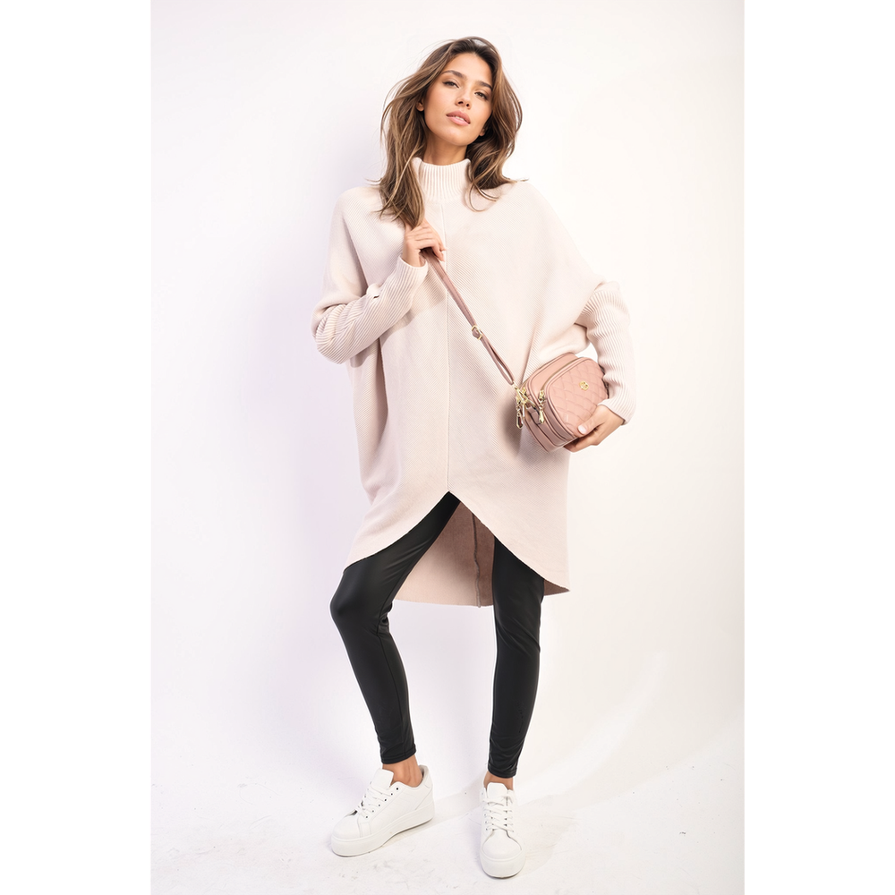 Turtle Neck Longline Knitted Jumper - Cozy & Chic Winter Essential