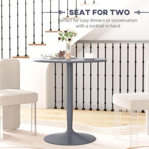 HOMCOM Round Dining Table w/ Steel Base, Non-slip Pad for Living Room