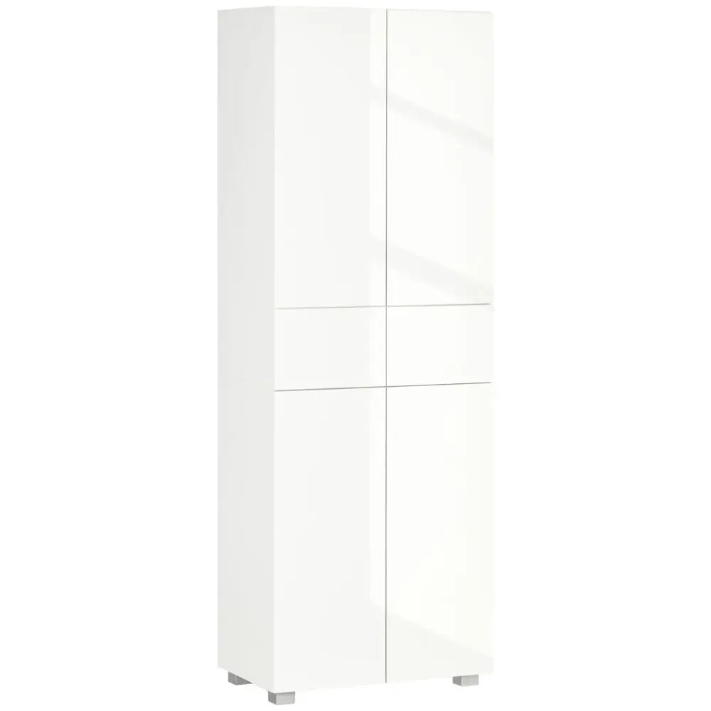 4-Door Kitchen Cupboard Freestanding Storage Cabinet w/ Shelves & Drawers White