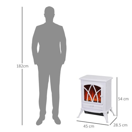 HOMCOM Freestanding Fireplace Flame Effect Electric Heater Log Burning