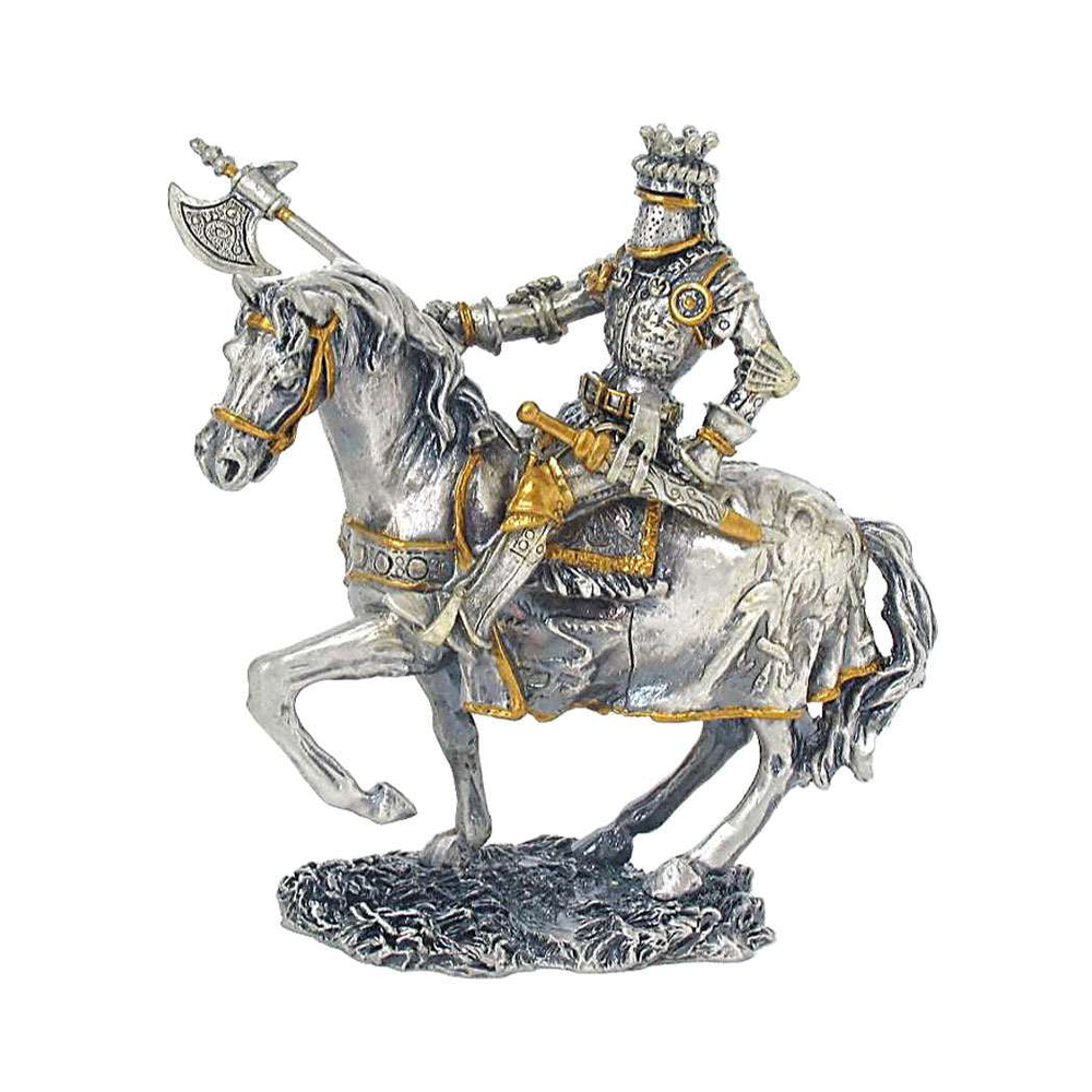 Mounted Knight with Axe (hand-cast statue sculpture) 10cm Height