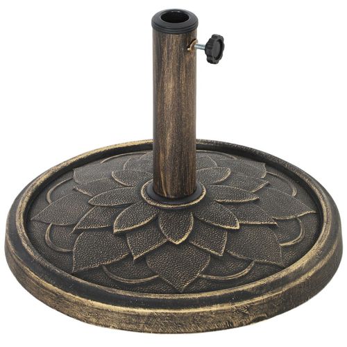 Outsunny 12kg Resin Garden Parasol Base Sun Umbrella Base, Bronze Tone