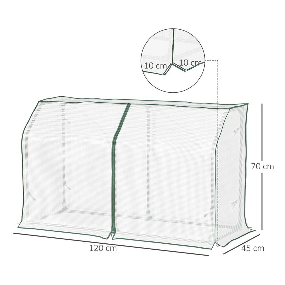 Mini Greenhouse Portable Garden Growhouse with Zipper Design, White