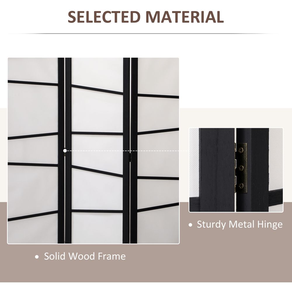 Premium HOMCOM 3 Panel Room Divider - Privacy Screen Protector with Wooden Frame - High Quality