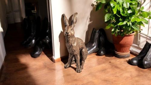 Hare Brass Style Ornament 39x26x15cm