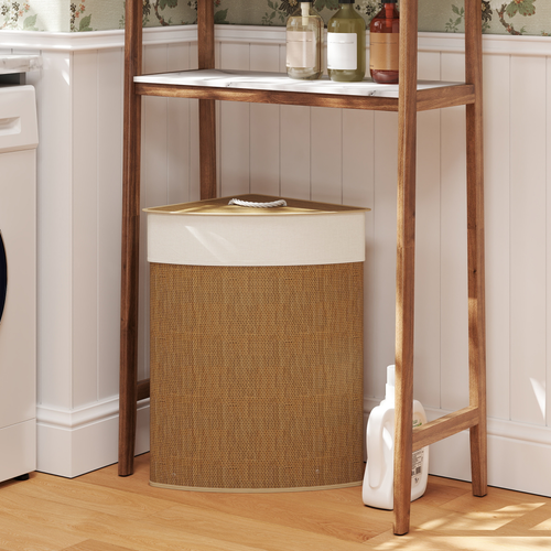 HOMCOM 55L Laundry Hamper with Removable Washable Liner Bag