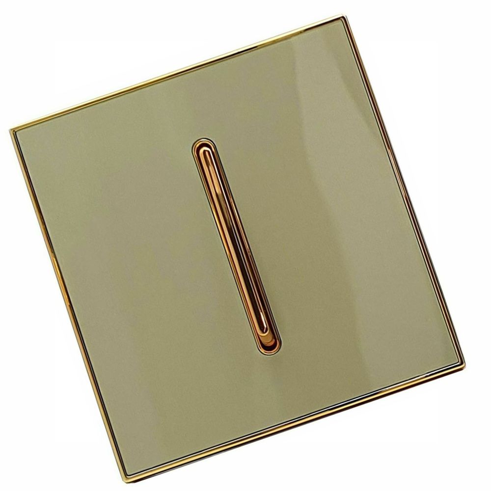 LEDSone Industrial Vintage Gold Wall Light Switch - High Quality, Screwless Design