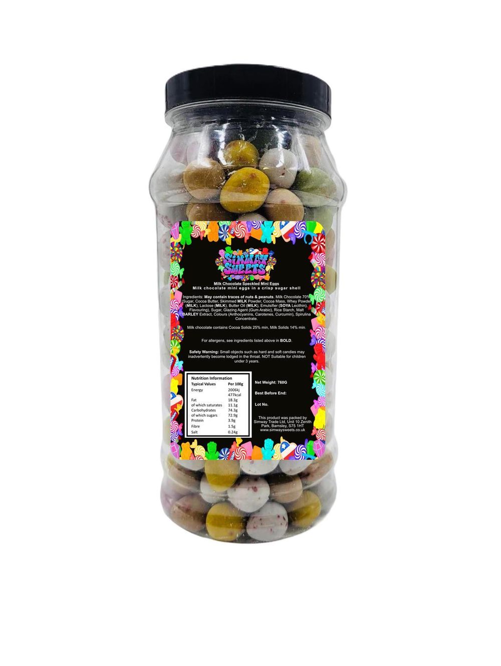 Premium Milk Chocolate Mini Eggs - Retro Gift Jar