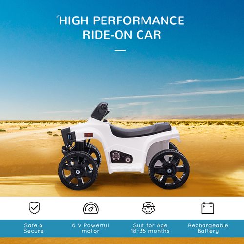 6 V Kids Ride on Cars Electric ATV for 18-36 months Toddlers Black䗧