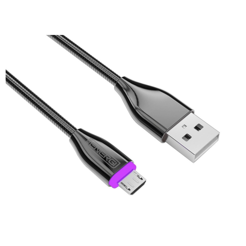 Tech Energi Micro-USB Cable - 1.2 Metres - Black, Fast Charging, Durable, LED Indicator