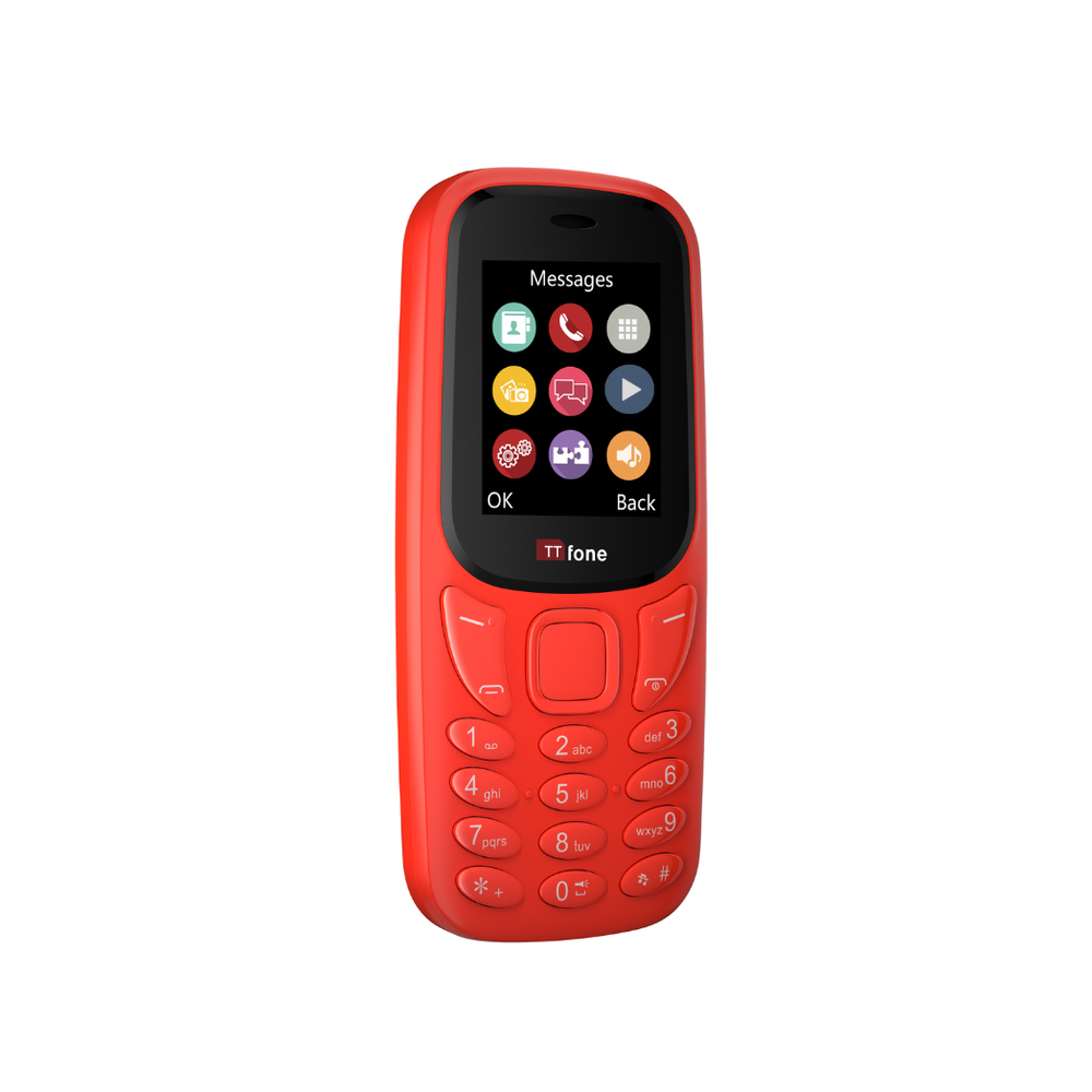TTfone TT170 Red Dual SIM, USB Cable, Vodafone Pay As You Go
