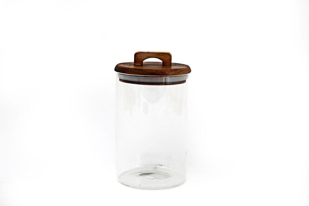 Premium Glass Storage Jar w/ Acacia Lid - 1.2L Capacity