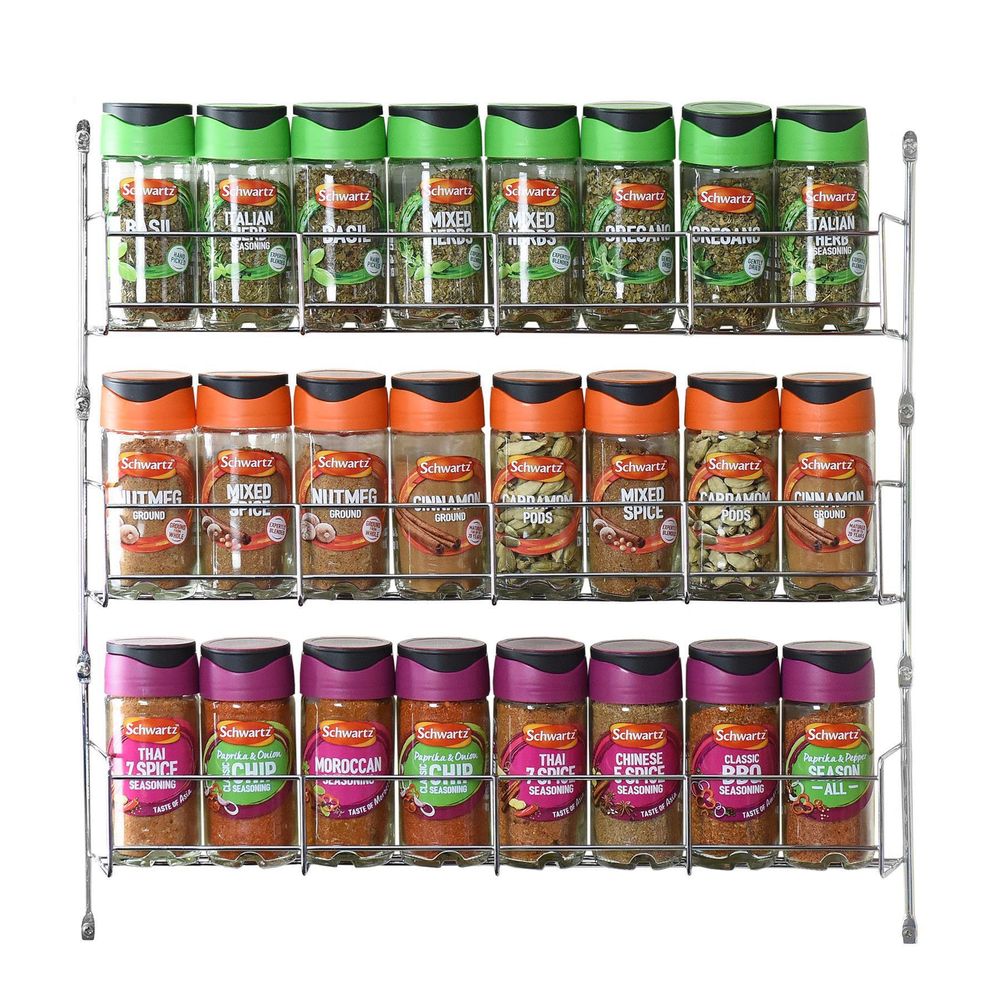 Organize Your Kitchen with the VINSANI 3 Tier Herb & Spice Rack - Quality and Space-Saving, Holds Up to 24 Jars! 0008762