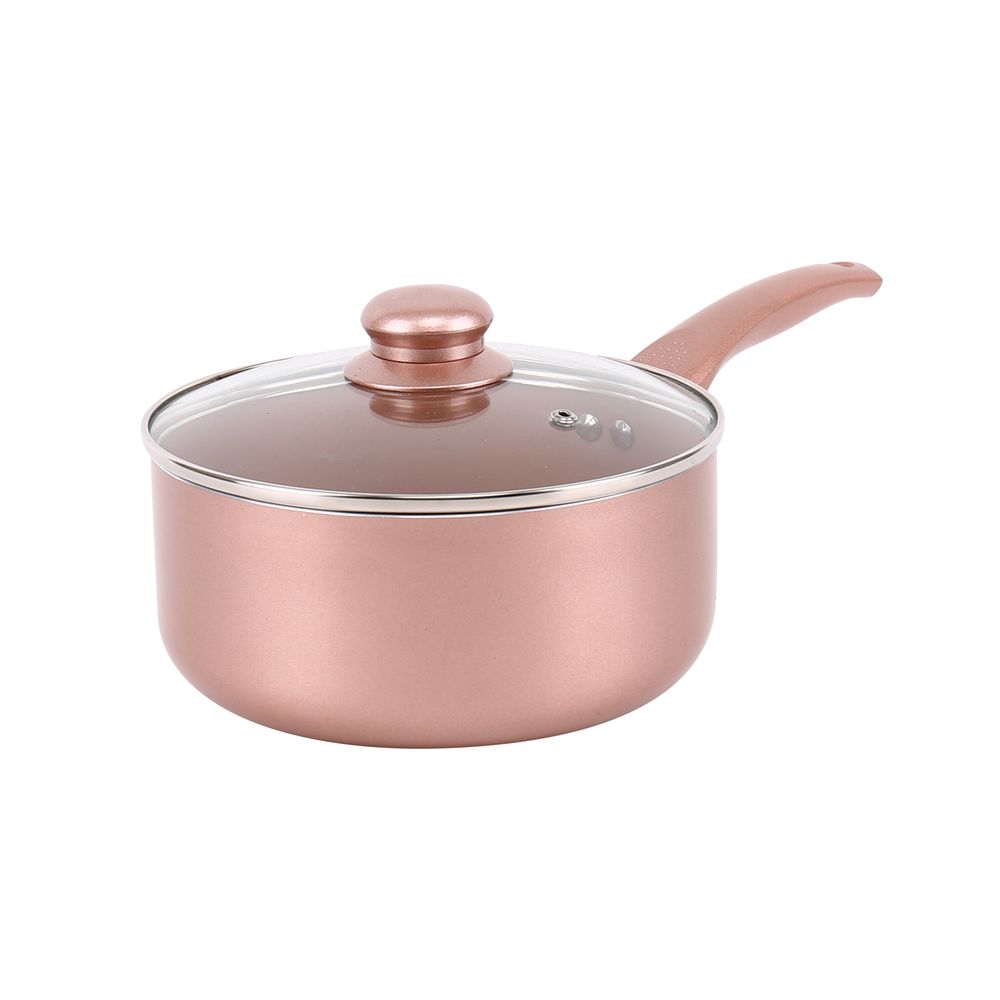 8pc Rose Gold Pan Set - Trendy, Efficient, and Healthier Cooking