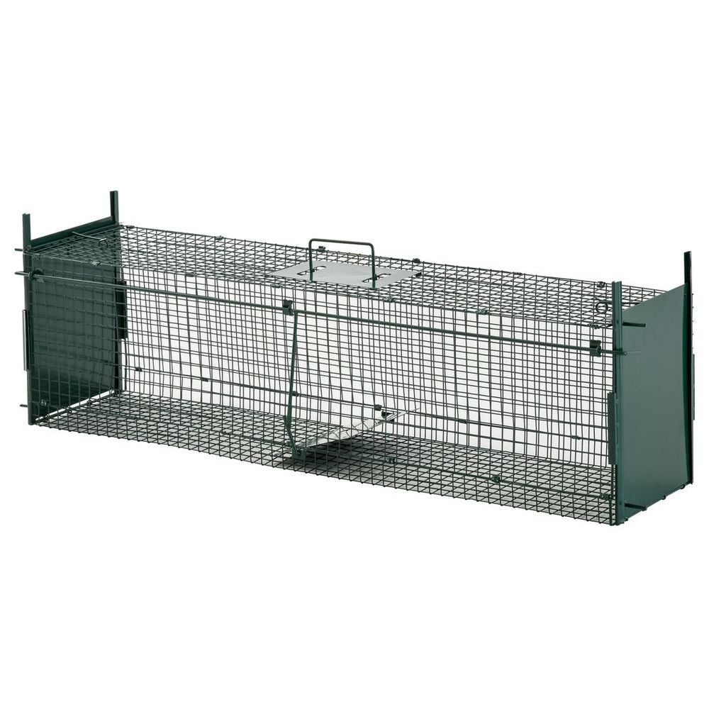 PawHut 2-Door Humane Live Cage Trap for Small Animal Easy Set, Dark Green