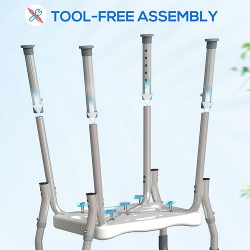 HOMCOM Rust-Free Aluminium Bath Chair with Adjustable Height, Grey