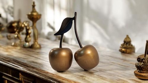Gold Aluminium Cherry Ornament 22.5cm