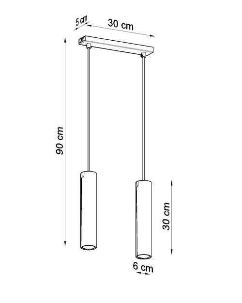 Pendant lamp LAGOS 2 Black Round Tube Shape Modern Loft Design LED GU10