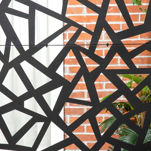 Outsunny Metal Garden Partition Screen Decorative Outdoor Divider withScrews