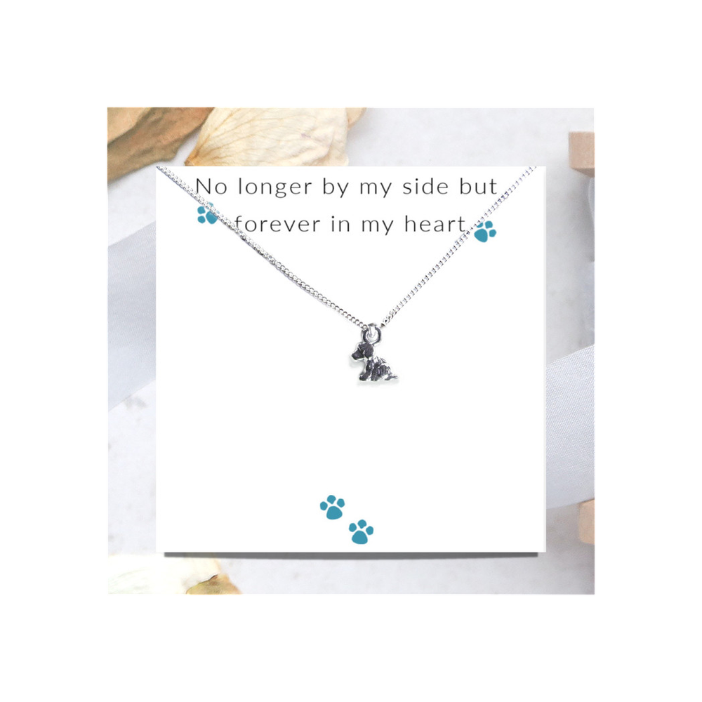 No Longer By My Side - Dog Necklace on Message Card
