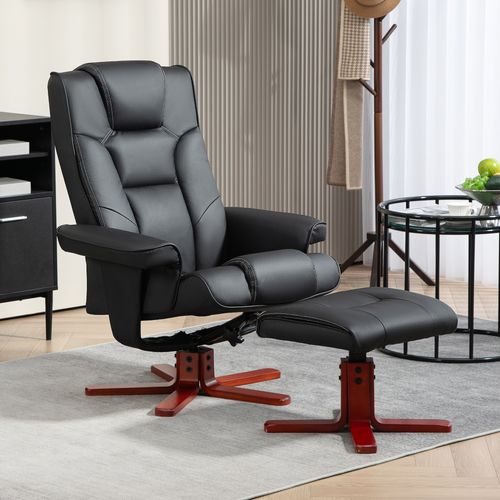 HOMCOM Reclining Armchair with Footstool and Adjustable Backrest