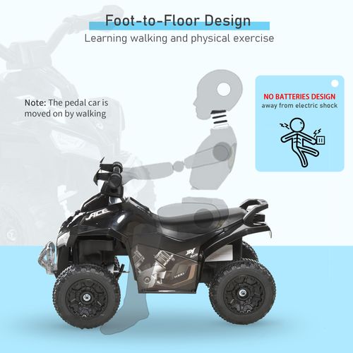 HOMCOM No Power Quad Toddler Ride on Car Foot-to-Floor Sliding