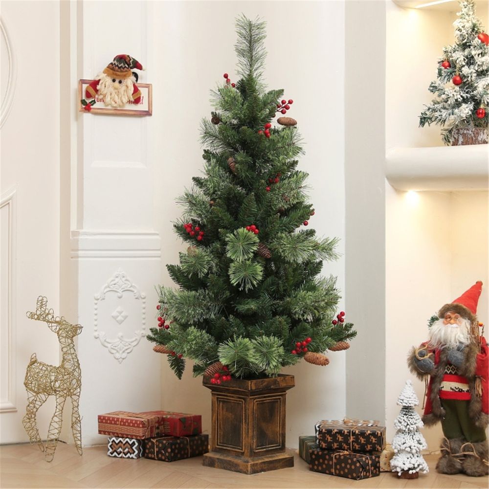 4 Ft Christmas Tree Artificial Green with 100 warm white LED lights