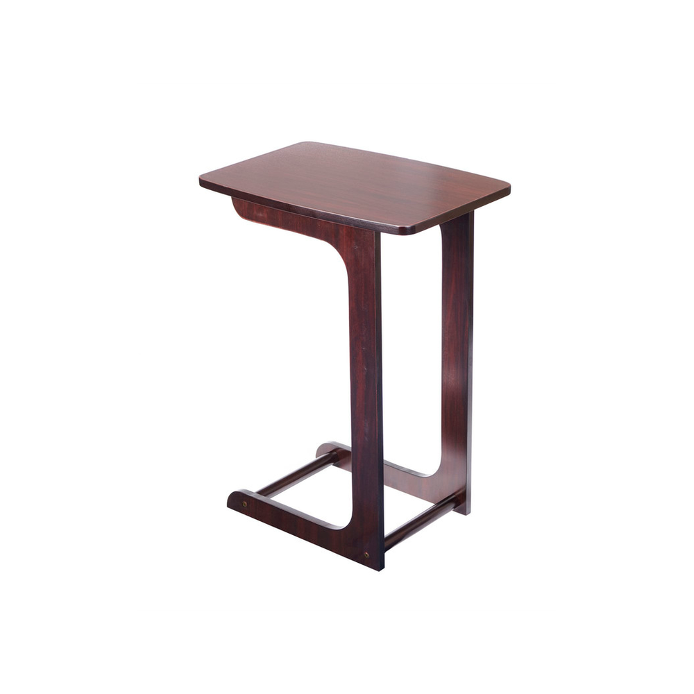 Greenhurst C Shaped Sofa Side Table, Compact Size Veneer Finish W30 x D44 x H60cm