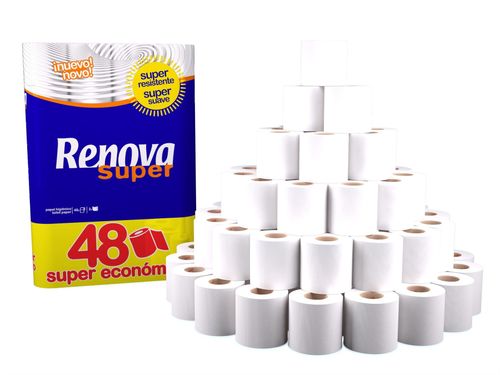 Renova 48 / 96 / 144 - 2 Ply Toilet Roll Tissue Paper Bulk Wholesale Rolls