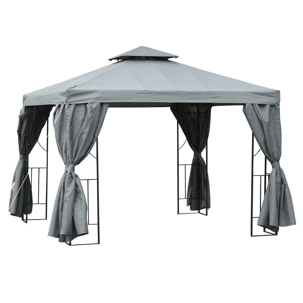 Premium 3x3m Metal Gazebo - Perfect for Weddings, Parties & Patios - Dark Grey