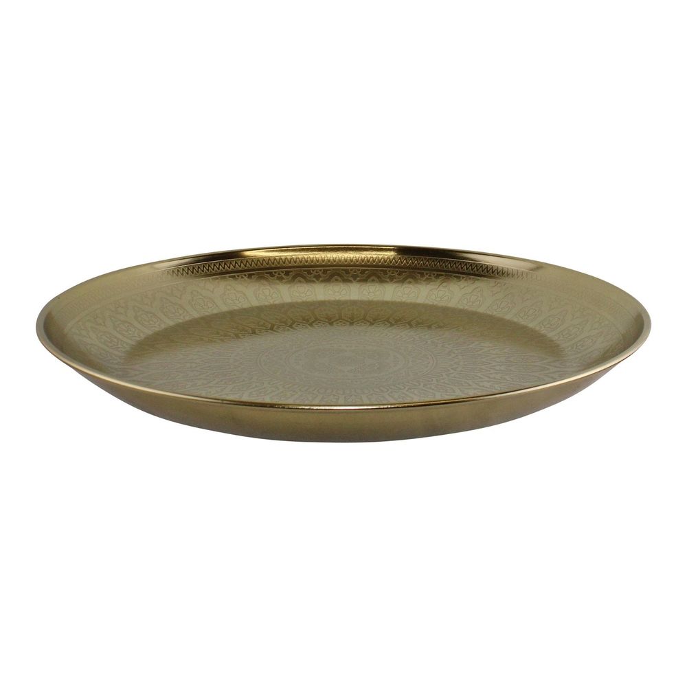 Exquisite Kasbah Design Decorative Gold Metal Tray