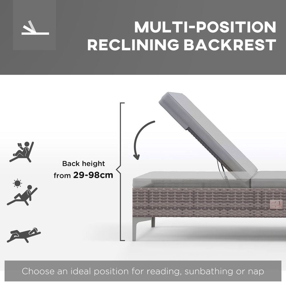 Outsunny Rattan Sun Lounger - Perfect for Outdoor Relaxing