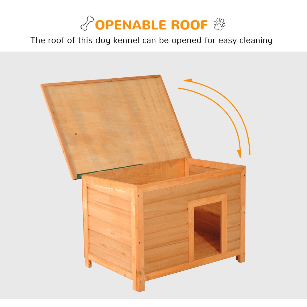 PawHut Wooden Dog Kennel Elevated Dog Pet House w/ Open Top 85W x 58D x 58H cm