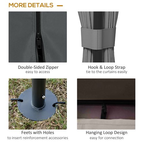 Outsunny 3 x 3(m) Patio Gazebo Garden Shelter w/ Mosquito Netting, Light Grey
