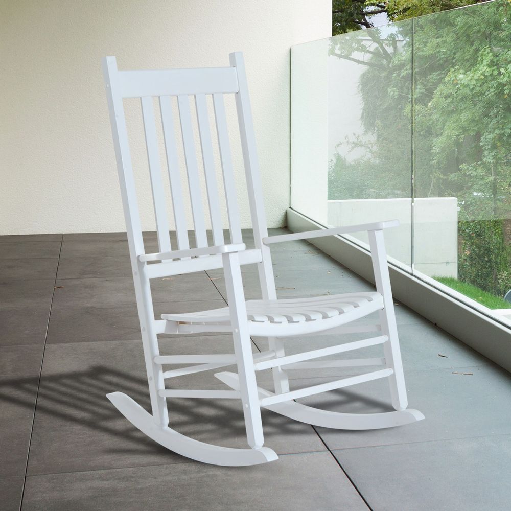 Stylish Garden Rocking Chair: Outdoor Swing, Wooden Rocker for Balcony, Deck
