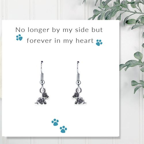 No Longer By My Side - Dog Earrings on Message Card