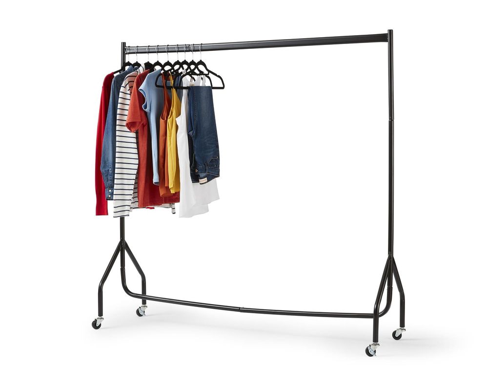 Premium 5FT Black Clothes Rail: Sturdy, Easy to Assemble & Extra Hanging Space